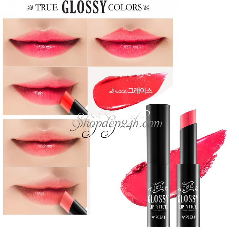 [A'Pieu] True Glossy Lipstick 4.5g