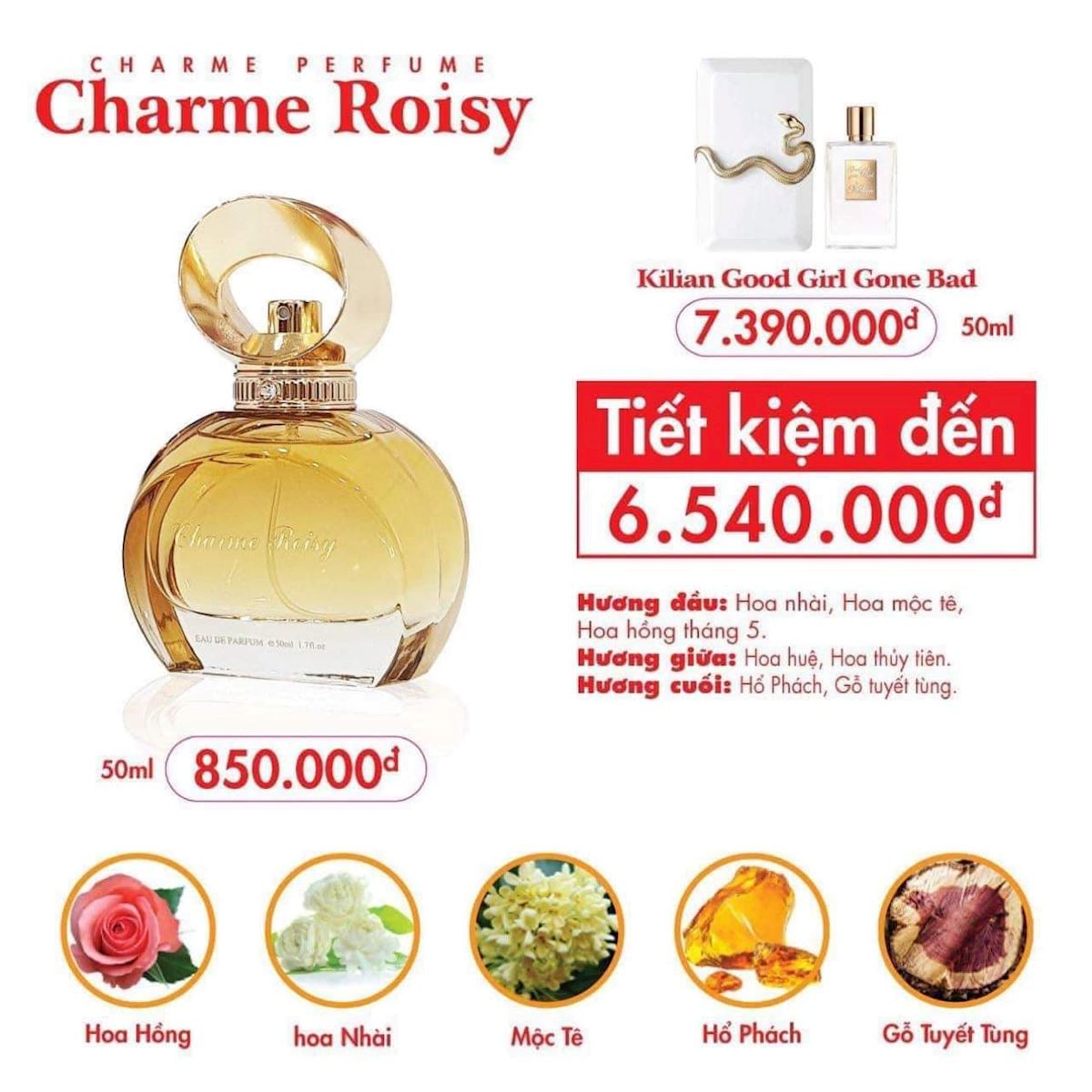 [Charme] Nước hoa nữ Charme Roisy 50ml
